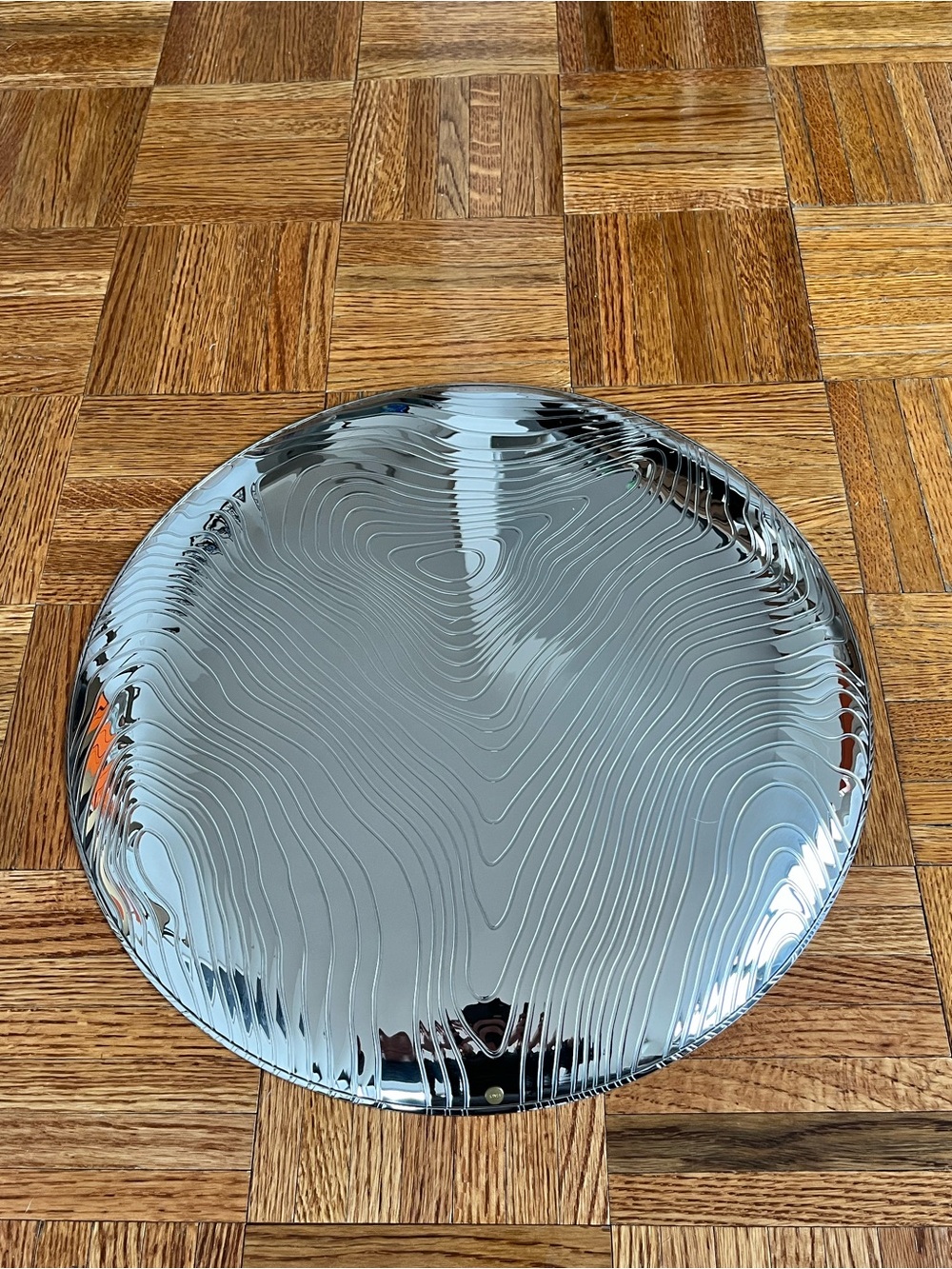 Alessi Veneer Decorative Tray - White and Light Brown Pattern